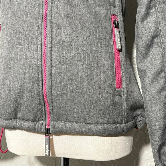 Superdry S Hooded Winter Windtreker Gray Pink Jacket - Picture 6 of 13